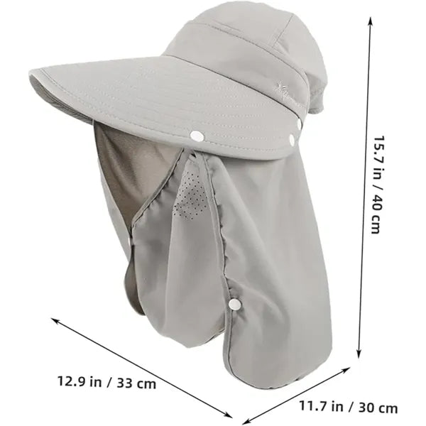 Detachable Face Mask Neck Protection Outdoor Sun Hat