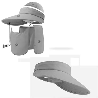 Detachable Face Mask Neck Protection Outdoor Sun Hat