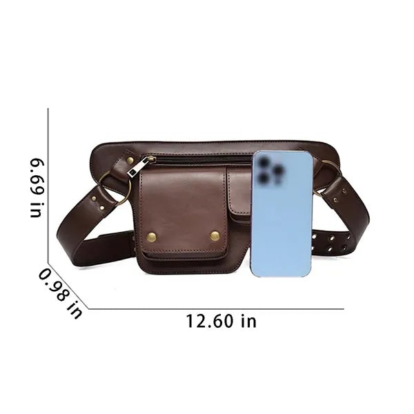 Retro pu leather thigh bag waterproof sport waist fanny pack