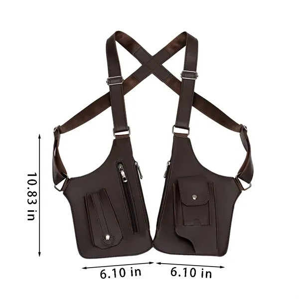 Double shoulder pouch anti-theft hidden underarm wallet