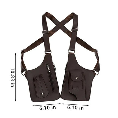 Double shoulder pouch anti-theft hidden underarm wallet
