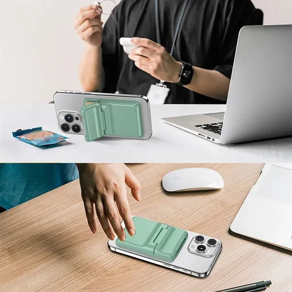 Detachable hard shell magnetic phone wallet card holder
