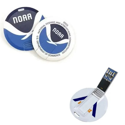 16 GB Round Card USB Flash Drive W/ Chain