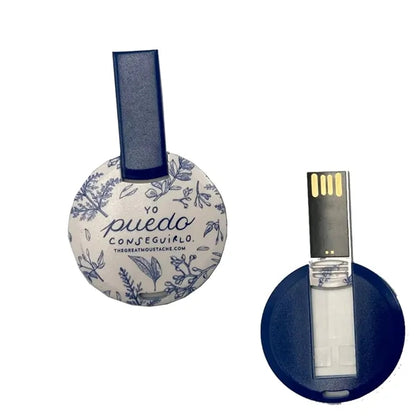 16 GB Round Card USB Flash Drive W/ Chain