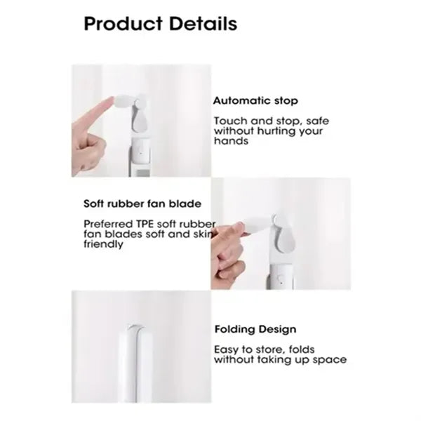 Mini Portable Foldable Handheld Fan With USB Rechargeable