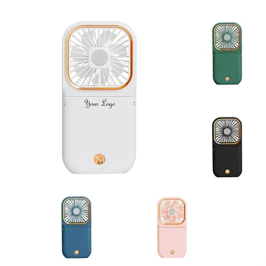 3 In 1 Folding Handheld Rechargeable Fan With Power Bank