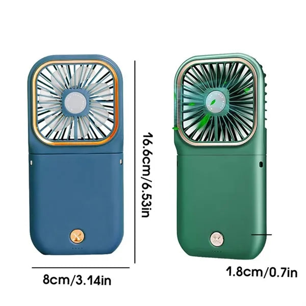 3 In 1 Folding Handheld Rechargeable Fan With Power Bank