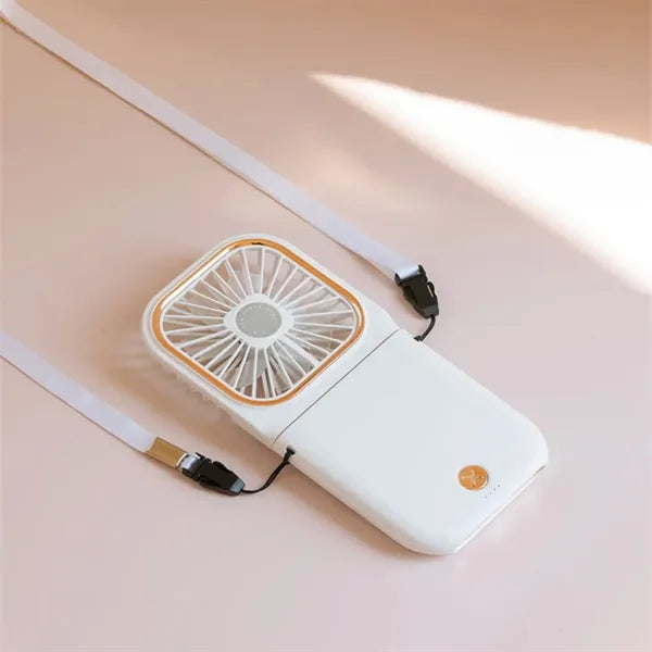3 In 1 Folding Handheld Rechargeable Fan With Power Bank
