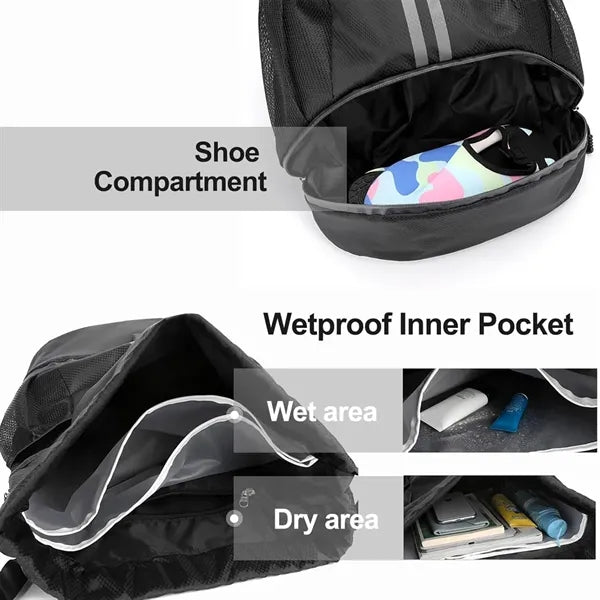 String Swim Gym Sports Drawstring Backpack Bag