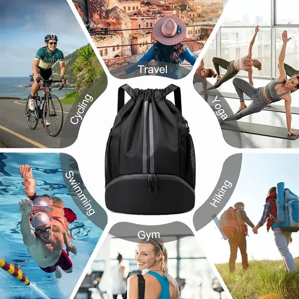String Swim Gym Sports Drawstring Backpack Bag