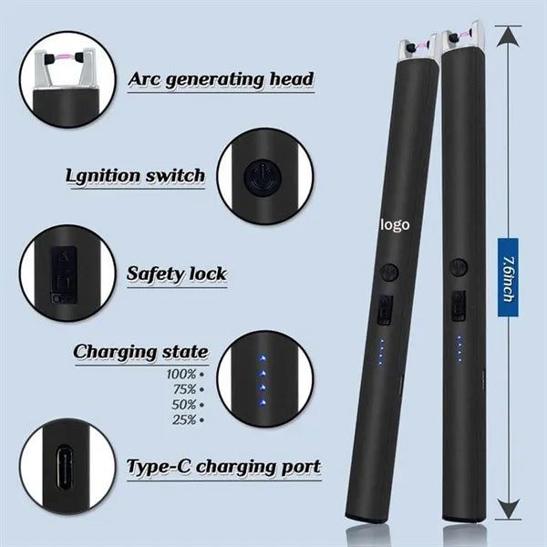 Windproof Flameless Electric Lighter with LED Power Display