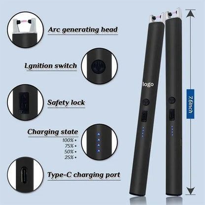 Windproof Flameless Electric Lighter with LED Power Display
