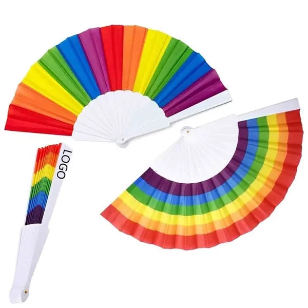 Rainbow Handheld Folding Fan