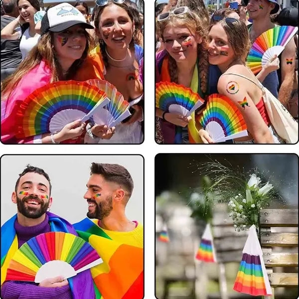 Rainbow Handheld Folding Fan