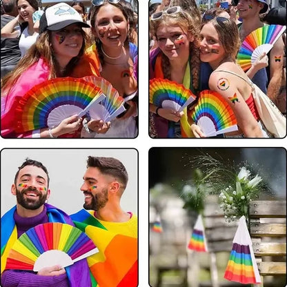 Rainbow Handheld Folding Fan