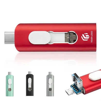 Date storage portable compatible 3 in 1 dual usb flash drive