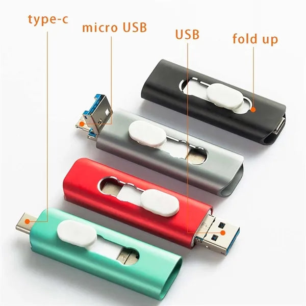 Date storage portable compatible 3 in 1 dual usb flash drive