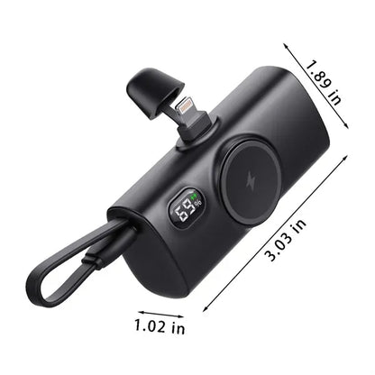 5000mah portable mini charger power bank with built-in cable