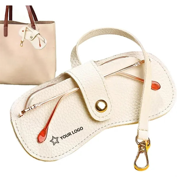 Portable Leather Eyeglasses Pouch with Slim Strap