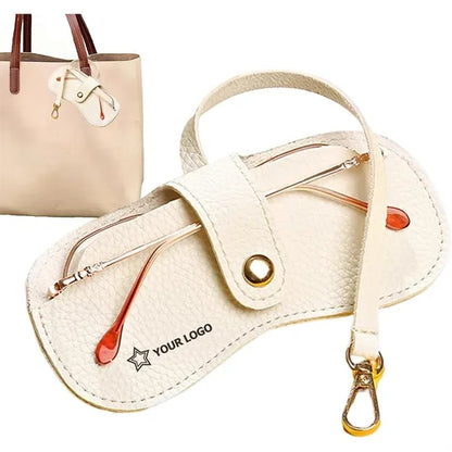 Portable Leather Eyeglasses Pouch with Slim Strap