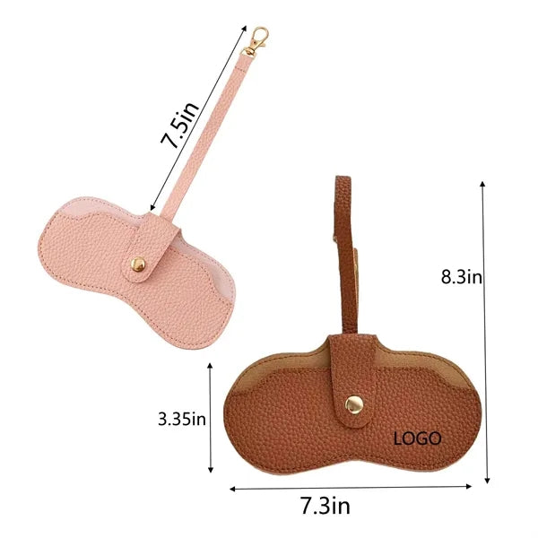 Portable Leather Eyeglasses Pouch with Slim Strap
