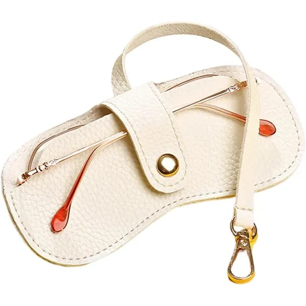 Portable Leather Eyeglasses Pouch with Slim Strap