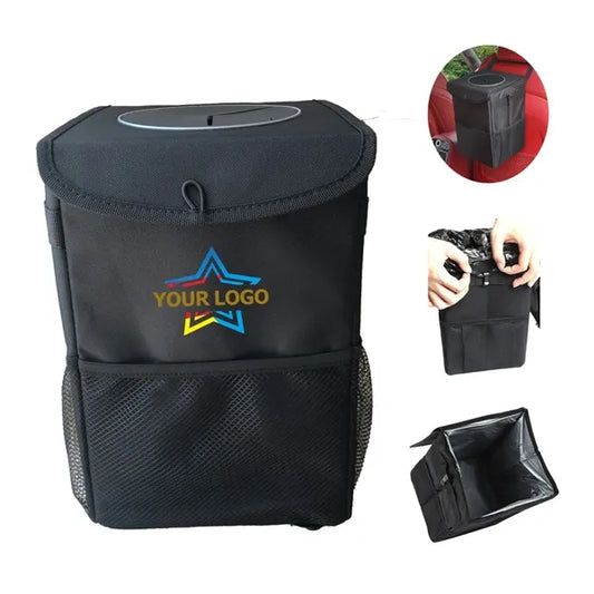 Foldable Car Trash Can with Lid Leak-Proof