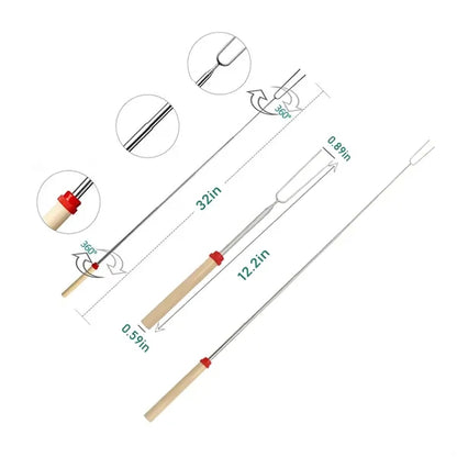 8pcs Telescopic Marshmallow Roasting Sticks Smores Kit