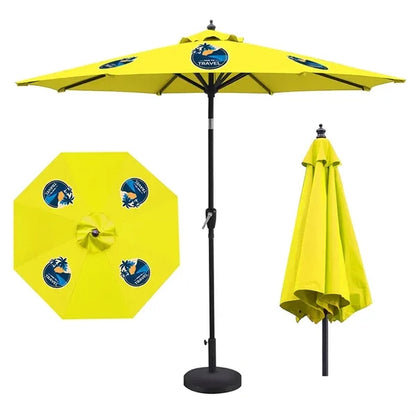 9' Heavy Duty Aluminum Market Umbrella w/ Crank Lift & Tilt