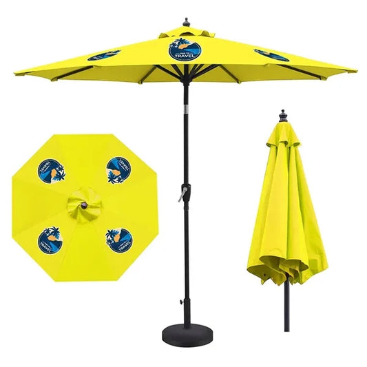 9' Heavy Duty Aluminum Market Umbrella w/ Crank Lift & Tilt