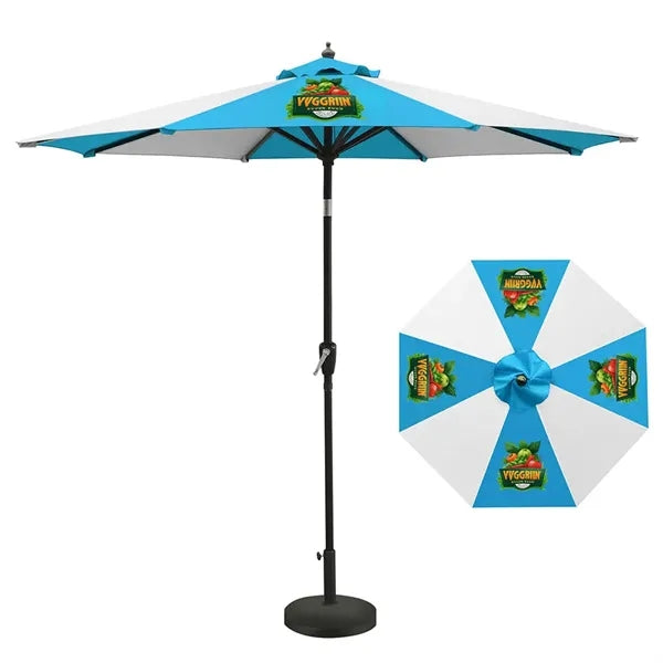 9' Heavy Duty Aluminum Market Umbrella w/ Crank Lift & Tilt