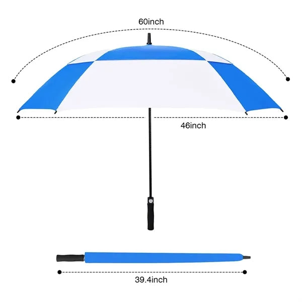 60" Arc Auto Open Windproof Square Golf Umbrella