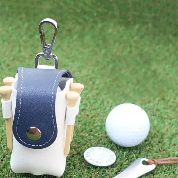 Golfing Ball Holder Small Tee Organizer Pu Bag