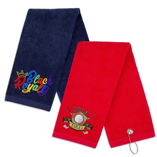 400GSM Cotton Golf Towel With Carabiner