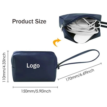 PU Leather Large Capacity Power Cord Bag