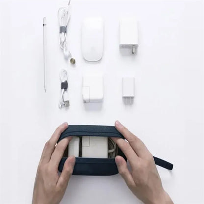 PU Leather Large Capacity Power Cord Bag