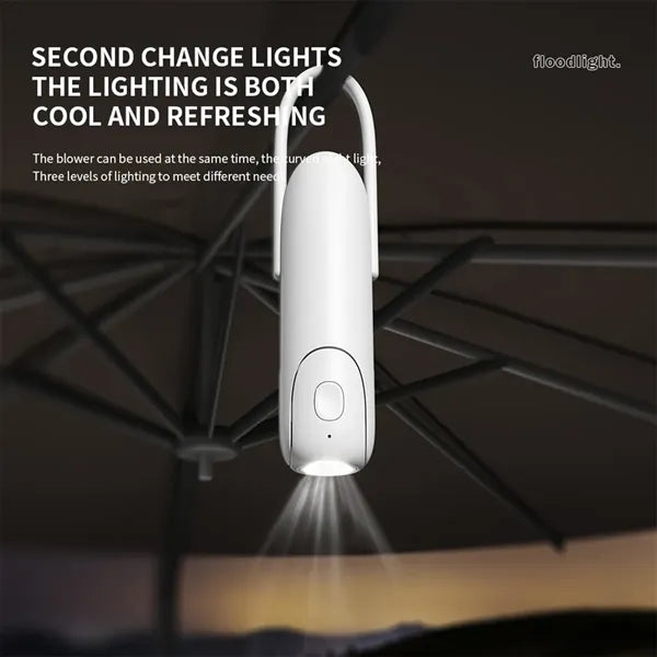 Mini Fast Charge Power Bank Foldable Lighting Fan