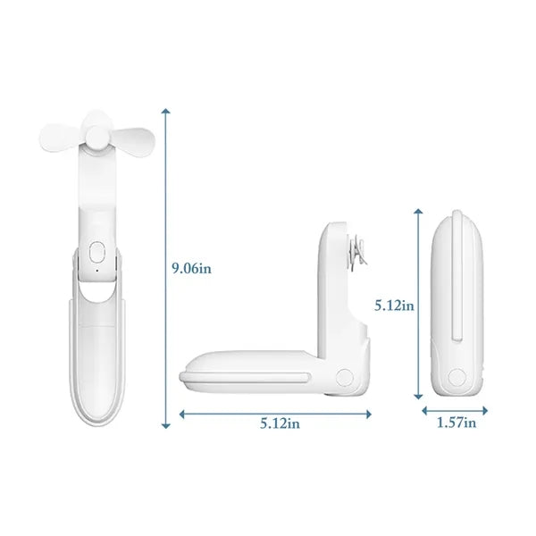 Mini Fast Charge Power Bank Foldable Lighting Fan