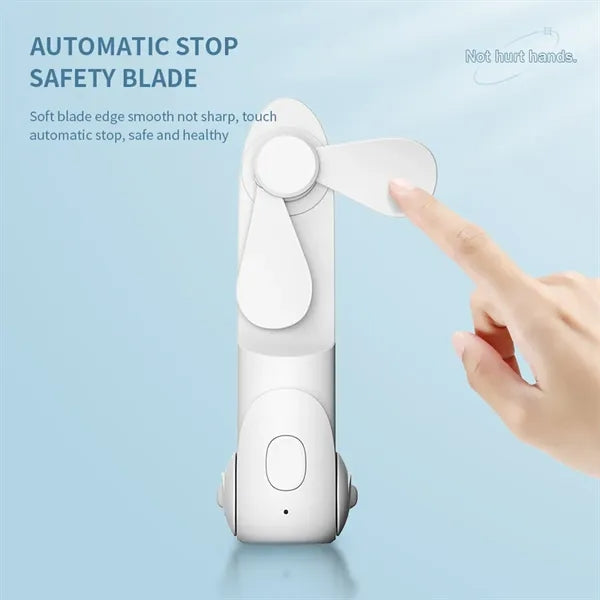 Mini Fast Charge Power Bank Foldable Lighting Fan