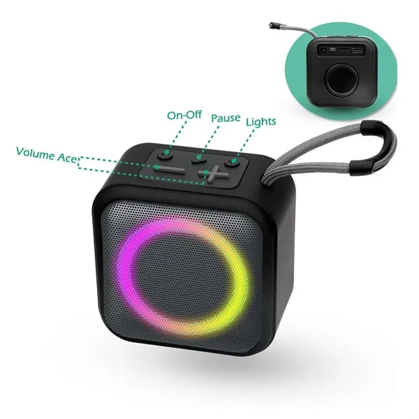 7 colorful light small home office party bluetooth speaker