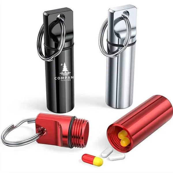 Portable Pill Box With Keychain