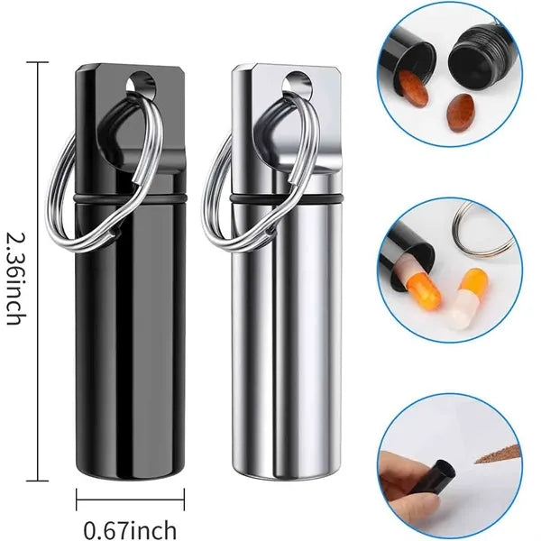 Portable Pill Box With Keychain