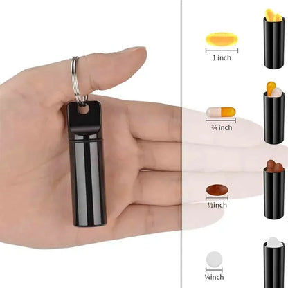 Portable Pill Box With Keychain