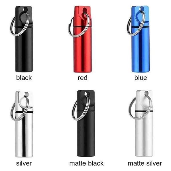 Portable Pill Box With Keychain