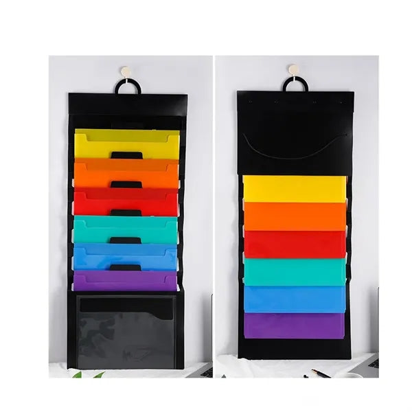 Hanging Document Storage Plastic Bag Multi-Grid Organizer