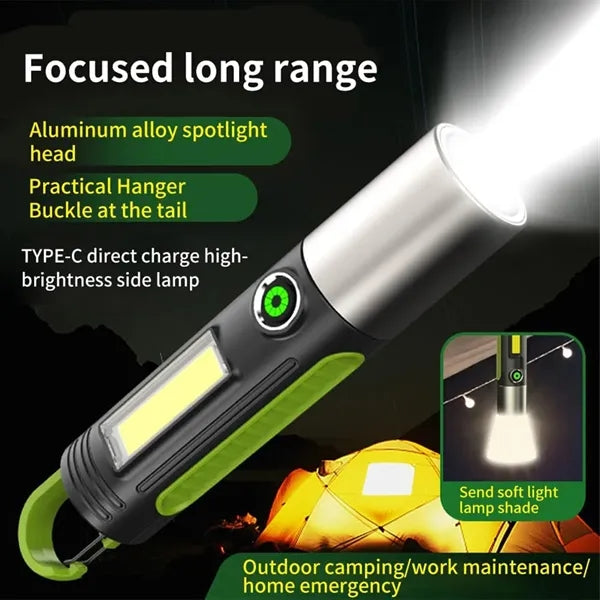 LED Flashlight Rechargeable and Camping Lantern Combo