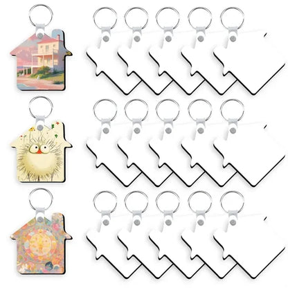 House shaped MDF key tag