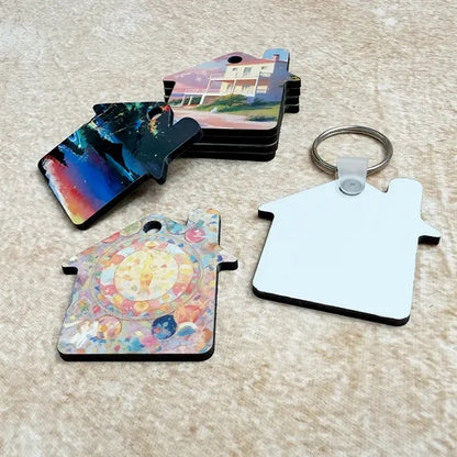 House shaped MDF key tag