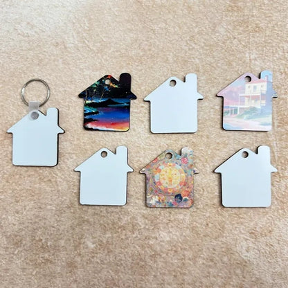 House shaped MDF key tag