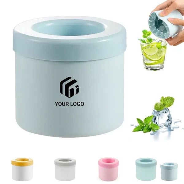 Portable press-type cylinder silicone maker ice cube mold